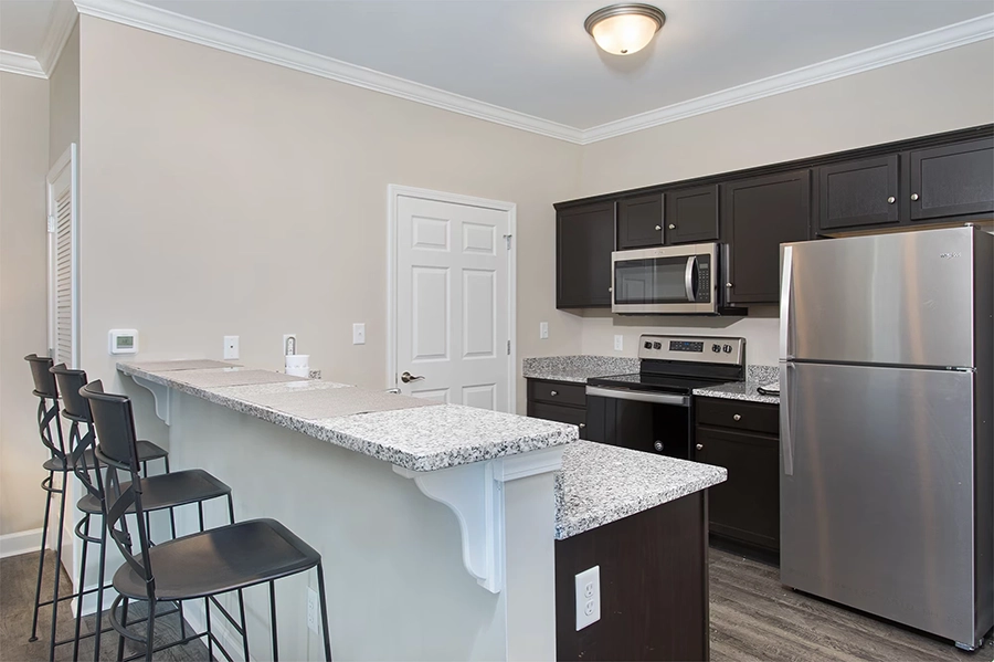 Apartment interior features at The Southern